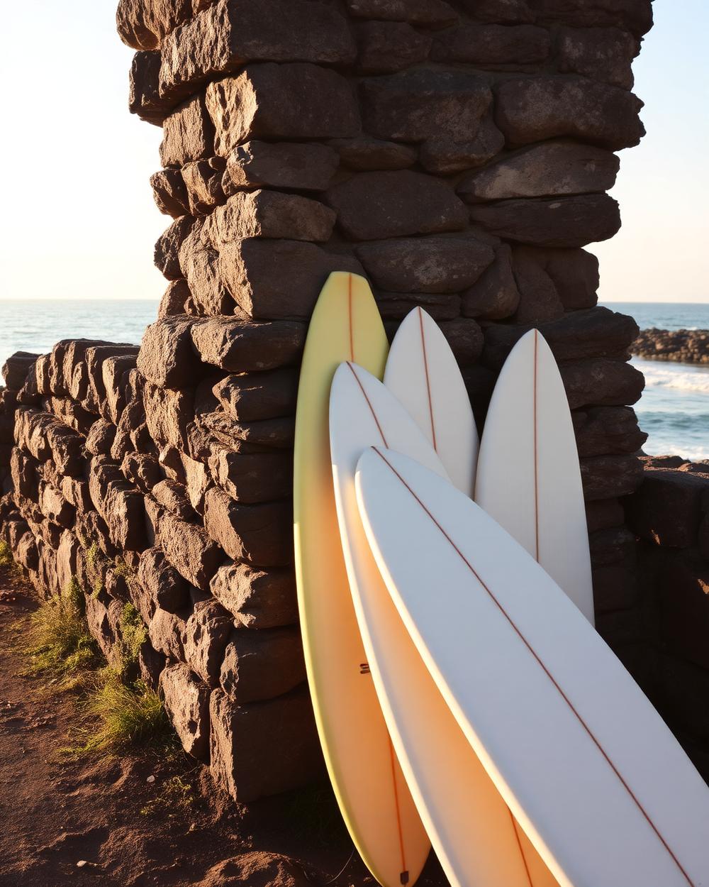 Surfboards on the Galician coast